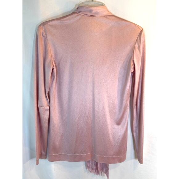 Y2K Vintage Shimmer Tie Front Top w/ Fringe | ULLA Vicki Cooper Size 6 Barbie - Picture 2 of 4